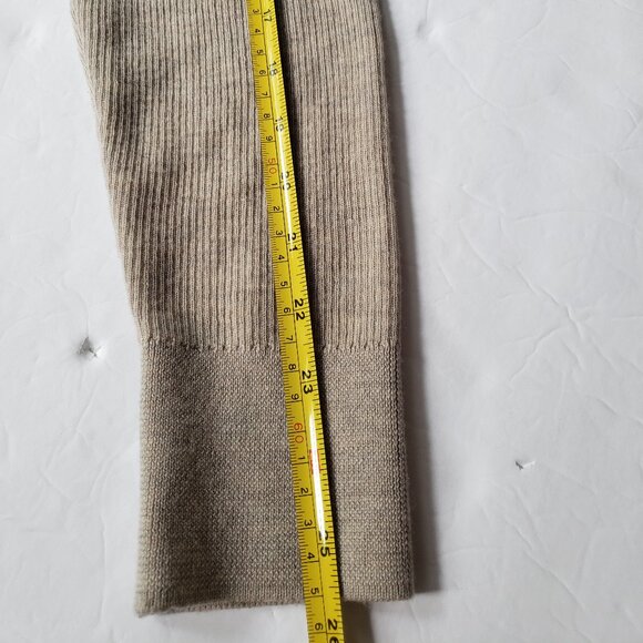 AllSaints Merino Wool Open Front Shawl Collar Ramskull Mode Cardigan - Picture 10 of 10